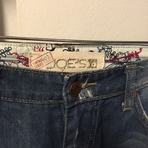 Factory distressed Joe’s Jeans 27 with 33” inseam